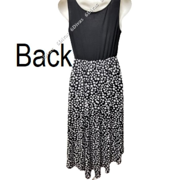 BLACK And White Polka Dot High Low Sleeveless Dress Size S/M - Picture 3 of 11